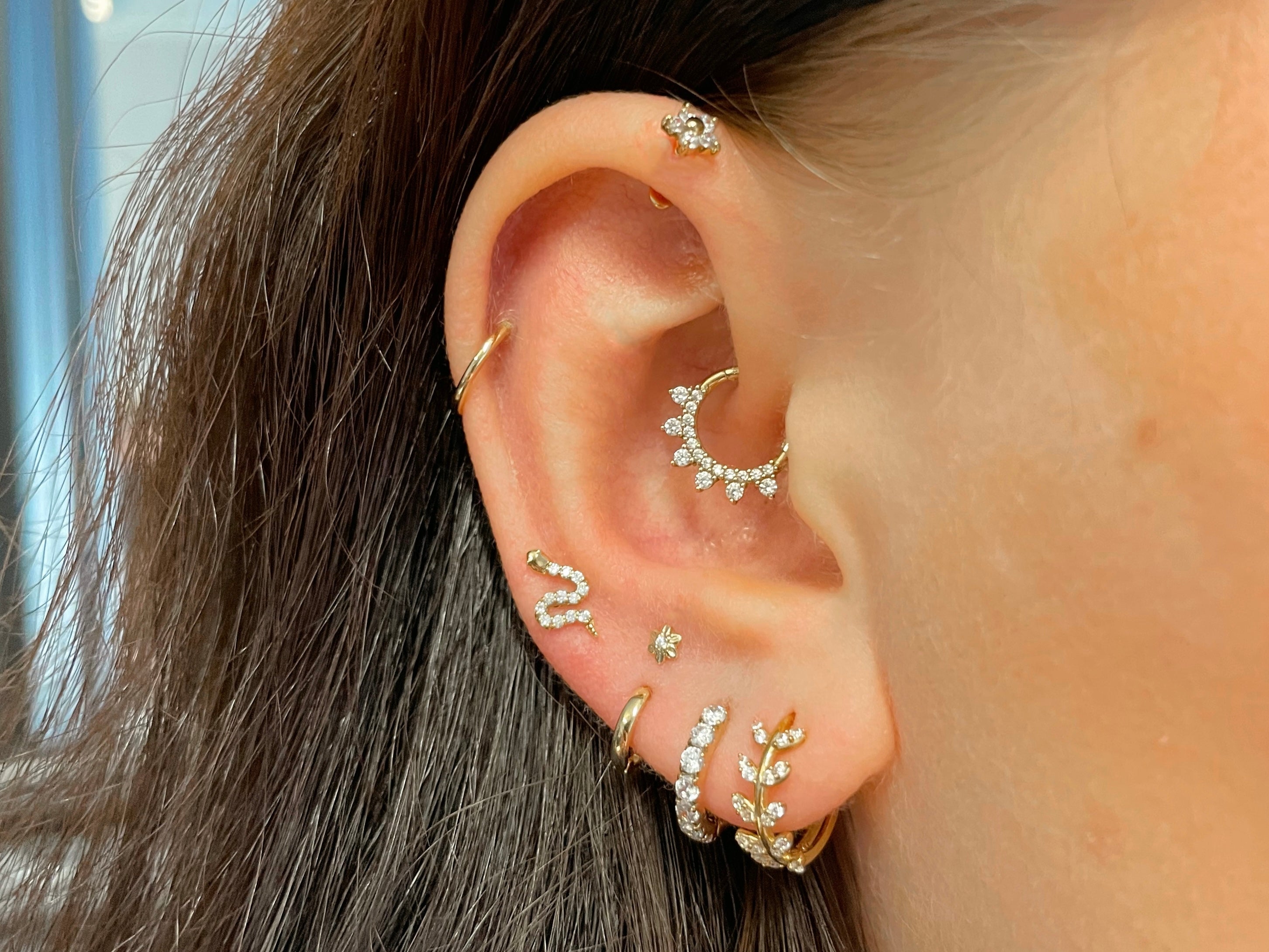 Simple Style Body Piercing Jewelry Tragus Helix Earrings Forward