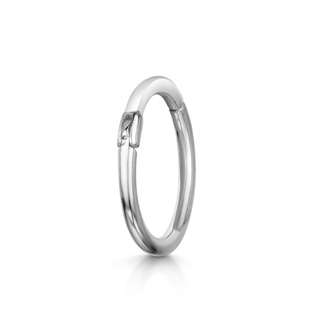 14k white gold high quality hoop earrings