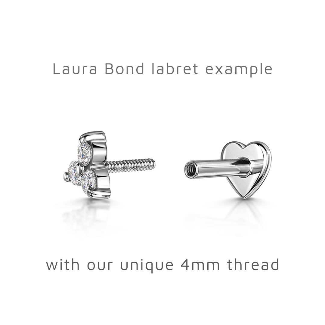 Hayley B Daines X Laura Bond - 14k solid yellow gold Sunlit flat back labret stud earring 8mm