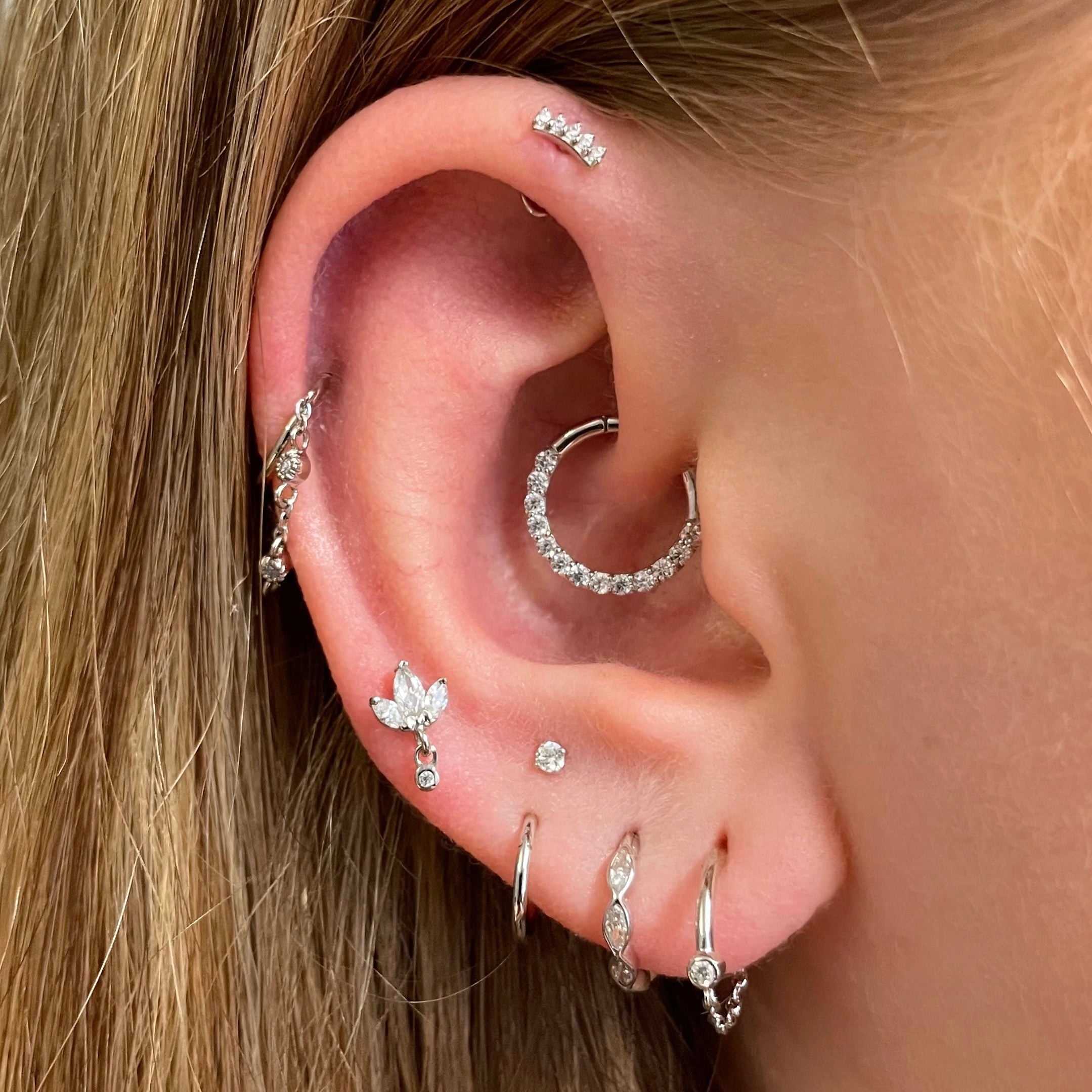 Stacked hot sale helix piercing