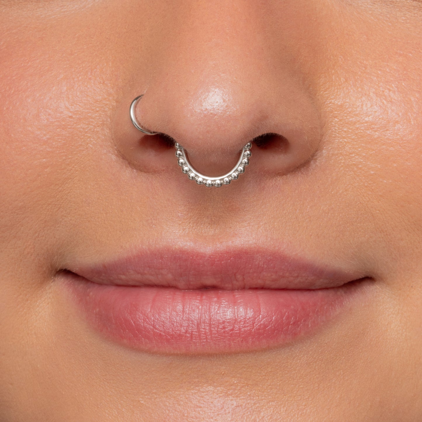 Hayley B Daines X Laura Bond - 9k solid white gold 9mm 16g Sienna hoop for daith or septum