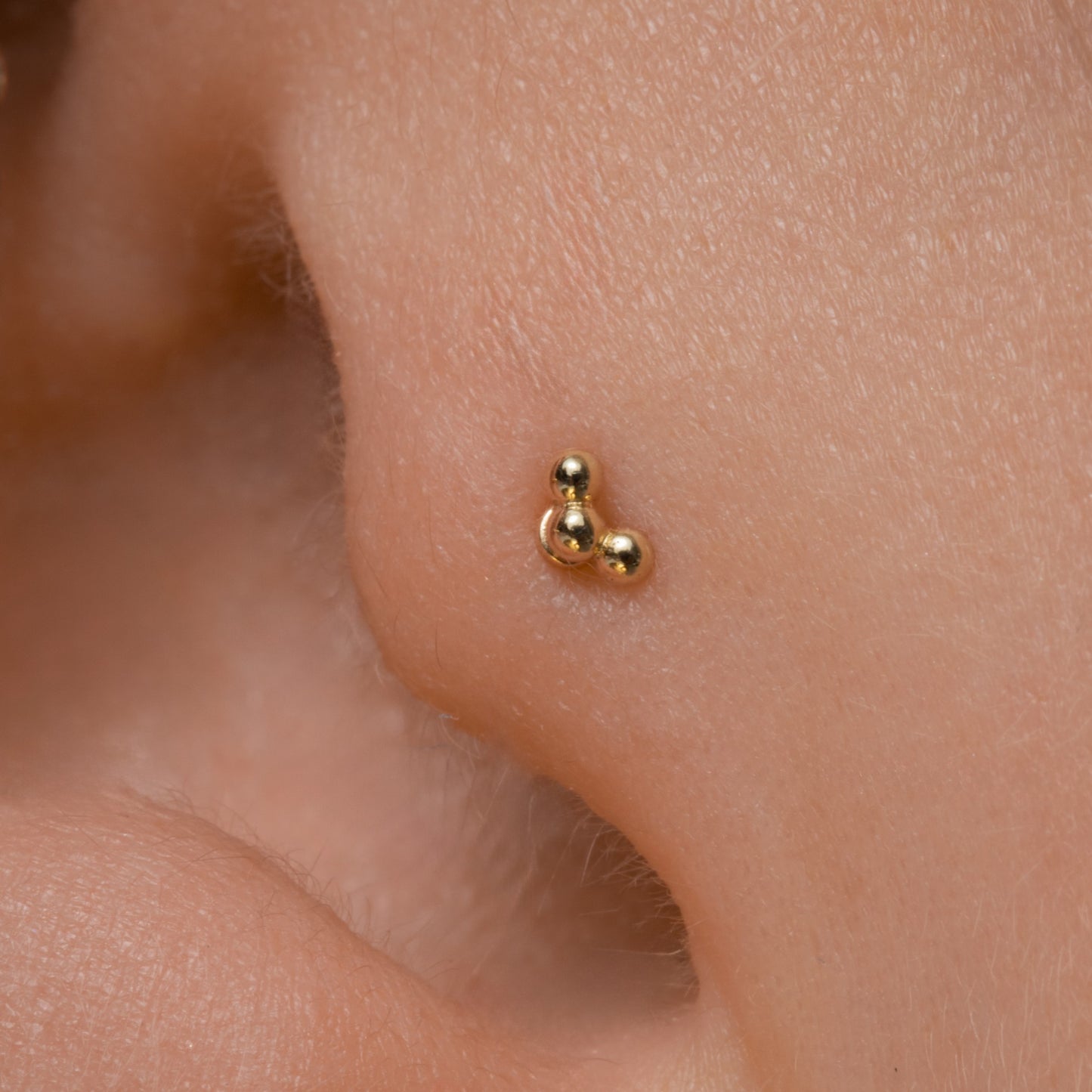 Hayley B Daines X Laura Bond - 14k solid yellow gold tiny Goldie flat back labret stud earring 8mm