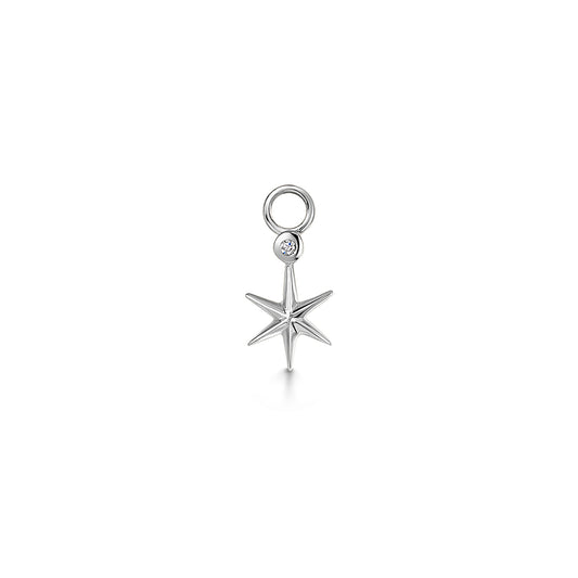 9k solid white gold Astre earring charm