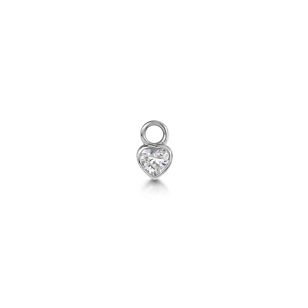 9k solid white gold l'amour earring charm