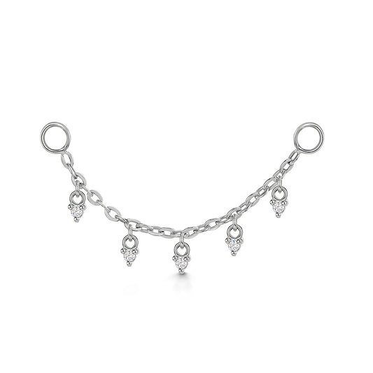 9k solid white gold Chandelier earring chain