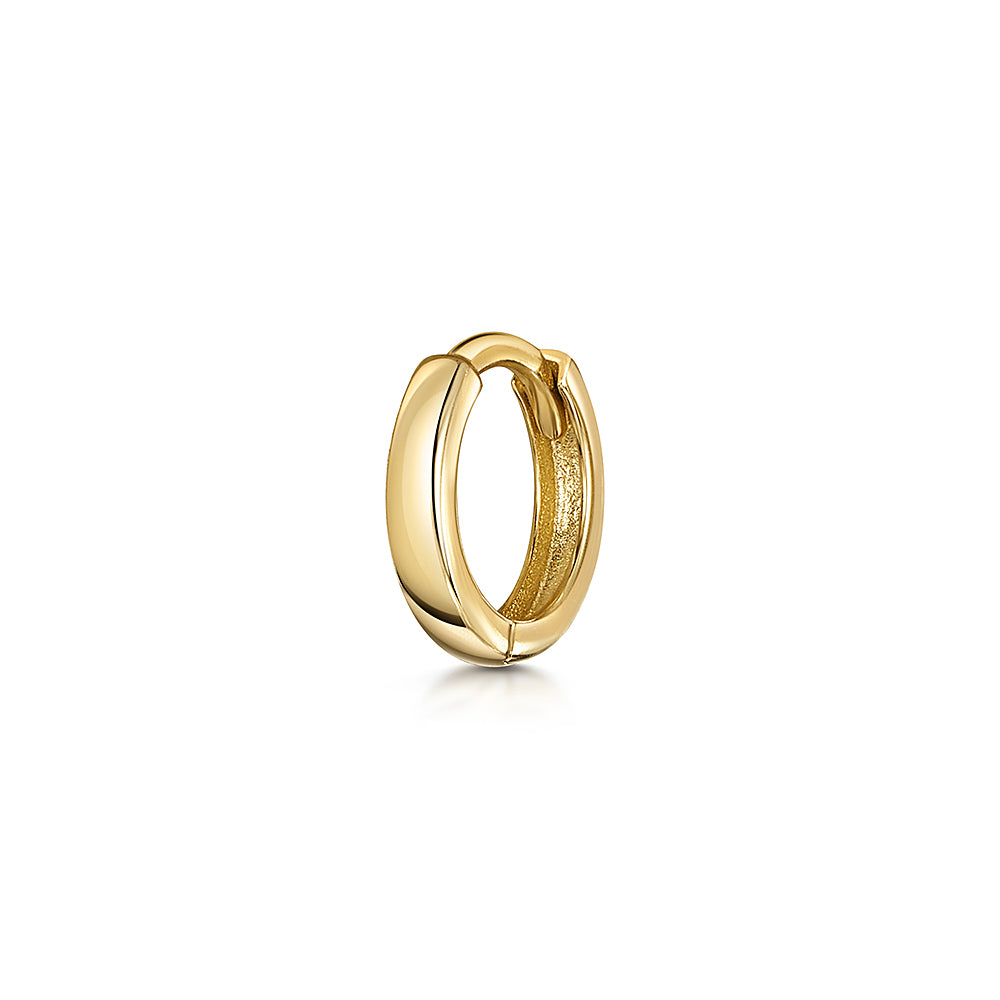 9k solid yellow gold 6mm simple mini huggie earring