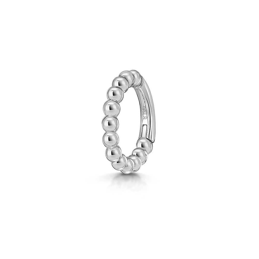 Hayley B Daines X Laura Bond - 9k solid white gold 6mm 16g Stevie beaded clicker hoop earring