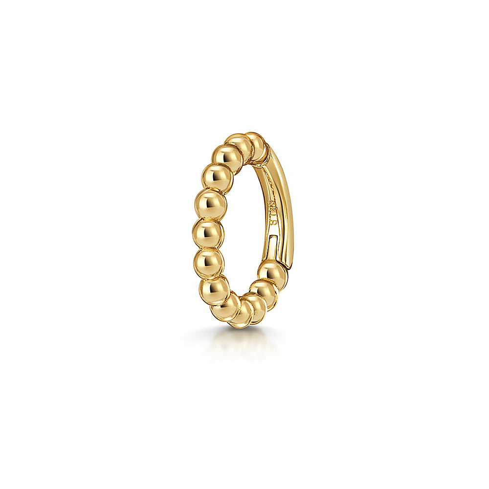 Hayley B Daines X Laura Bond - 9k solid yellow gold 6mm 16g Stevie beaded clicker hoop earring