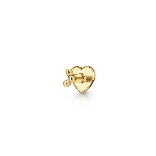 Hayley B Daines X Laura Bond - 9k solid yellow gold tiny Goldie flat back labret stud earring 6mm