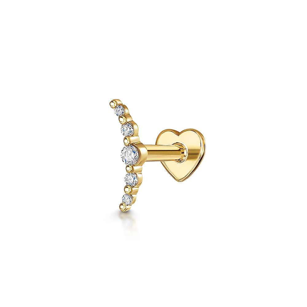 Hayley B Daines X Laura Bond - 14k solid yellow gold Solstice flat back labret stud earring 8mm