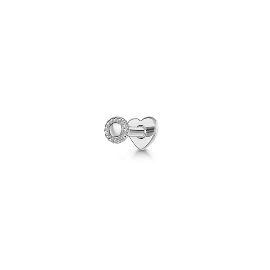 14k solid white gold mini Bouton flat back labret stud earring 8mm Cartilage Studs LAURA BOND Maria Tash