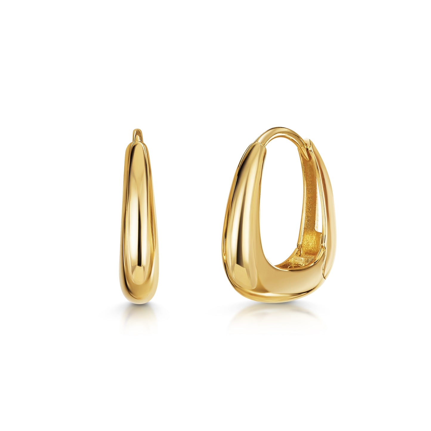 9k solid yellow gold Delphie Domed huggie earring pair