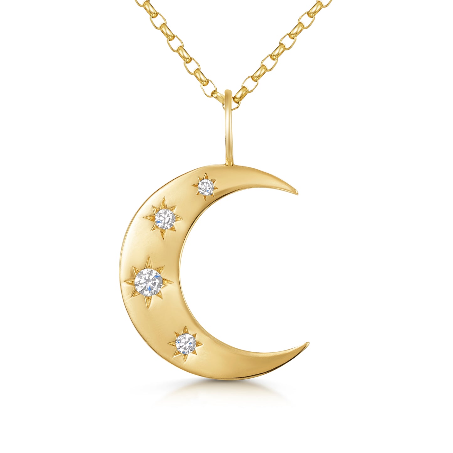 Hayley B Daines X Laura Bond - 9k solid yellow gold crescent moon necklace pendant