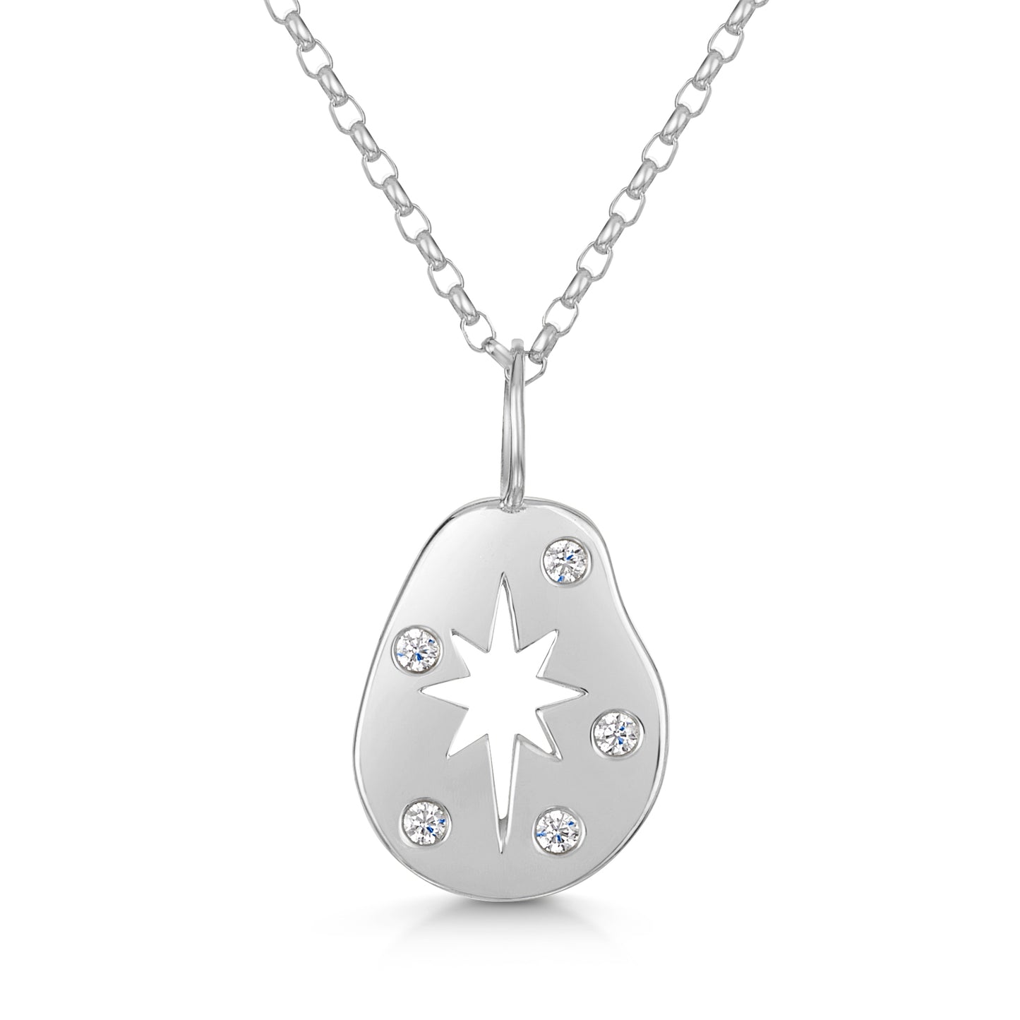 Hayley B Daines X Laura Bond - 9k solid white gold North Star pendant