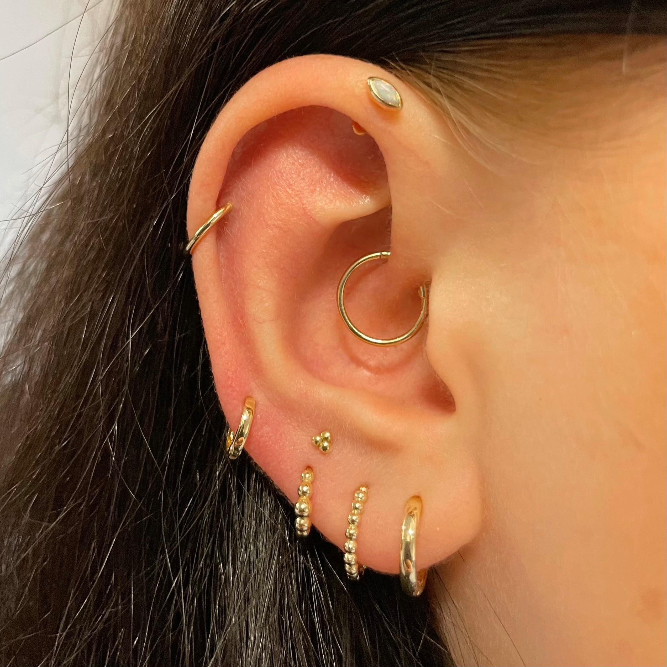 Gold conch hot sale hoop earring