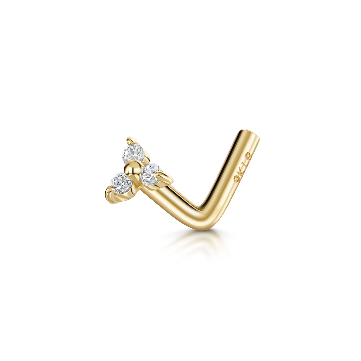 9k solid yellow gold tiny trio nose stud Laura Bond Maria Tash