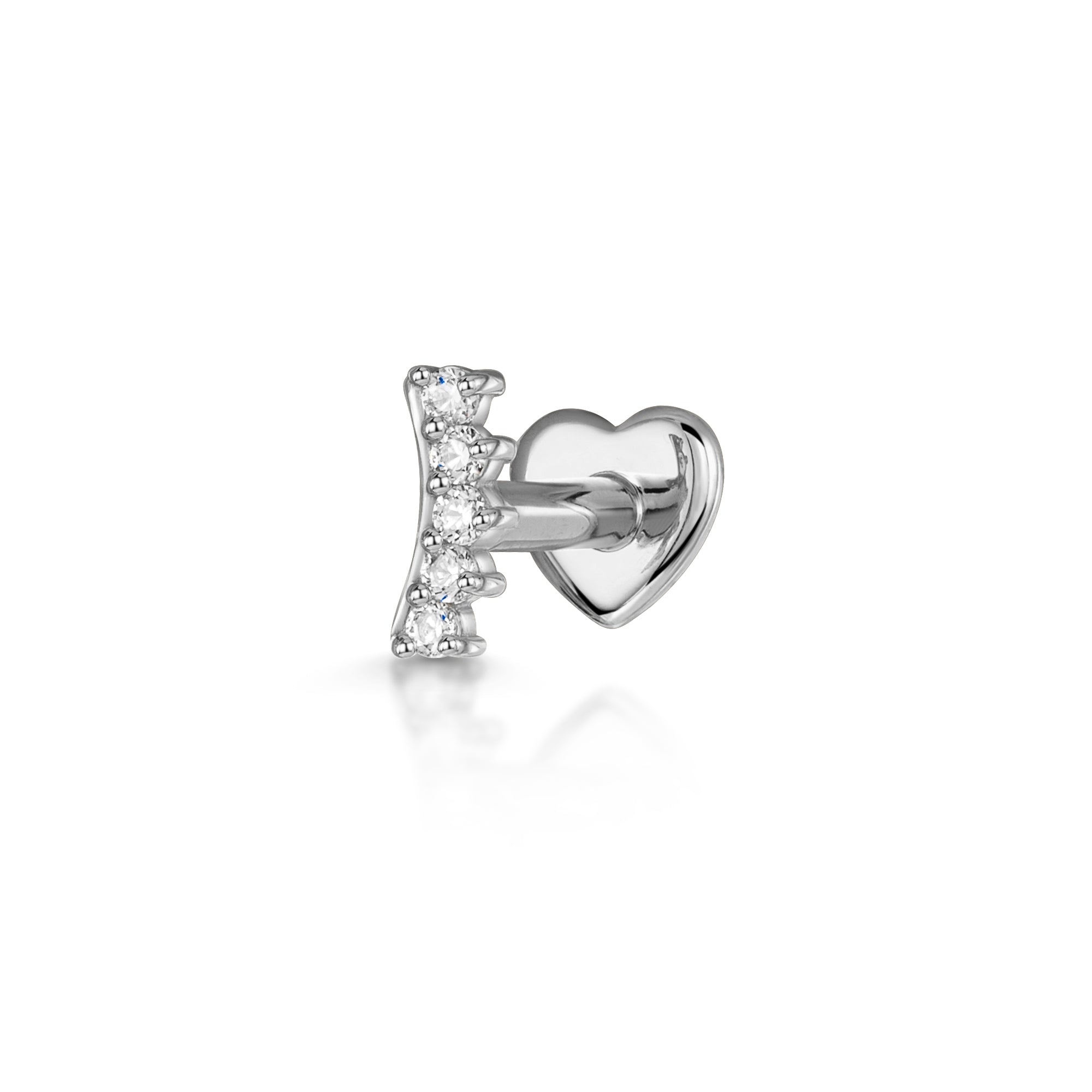 Double CZ Heart Helix Piercing Stud 16G Cartilage Stud – OUFER BODY JEWELRY