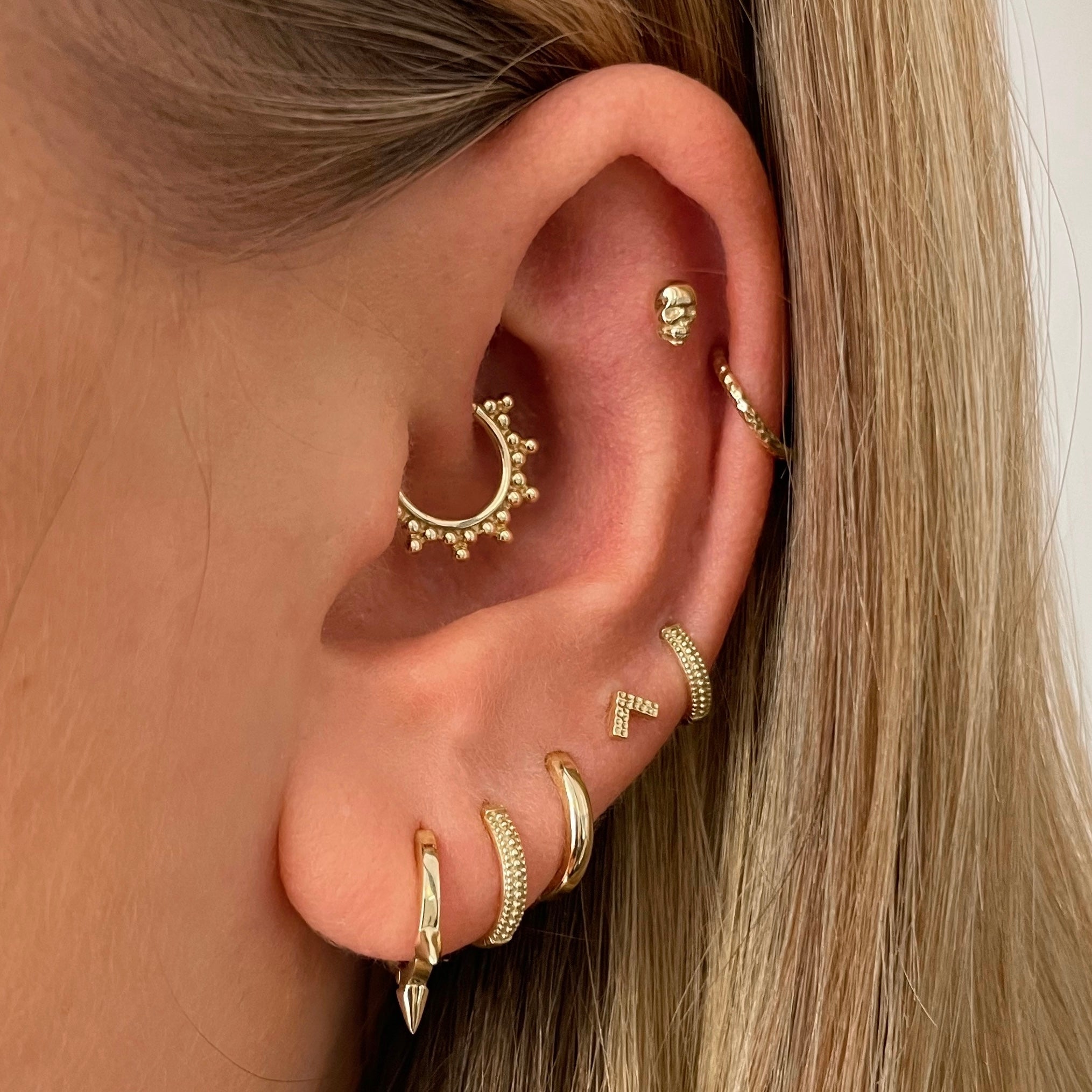 Gold 8mm deals hoop earrings