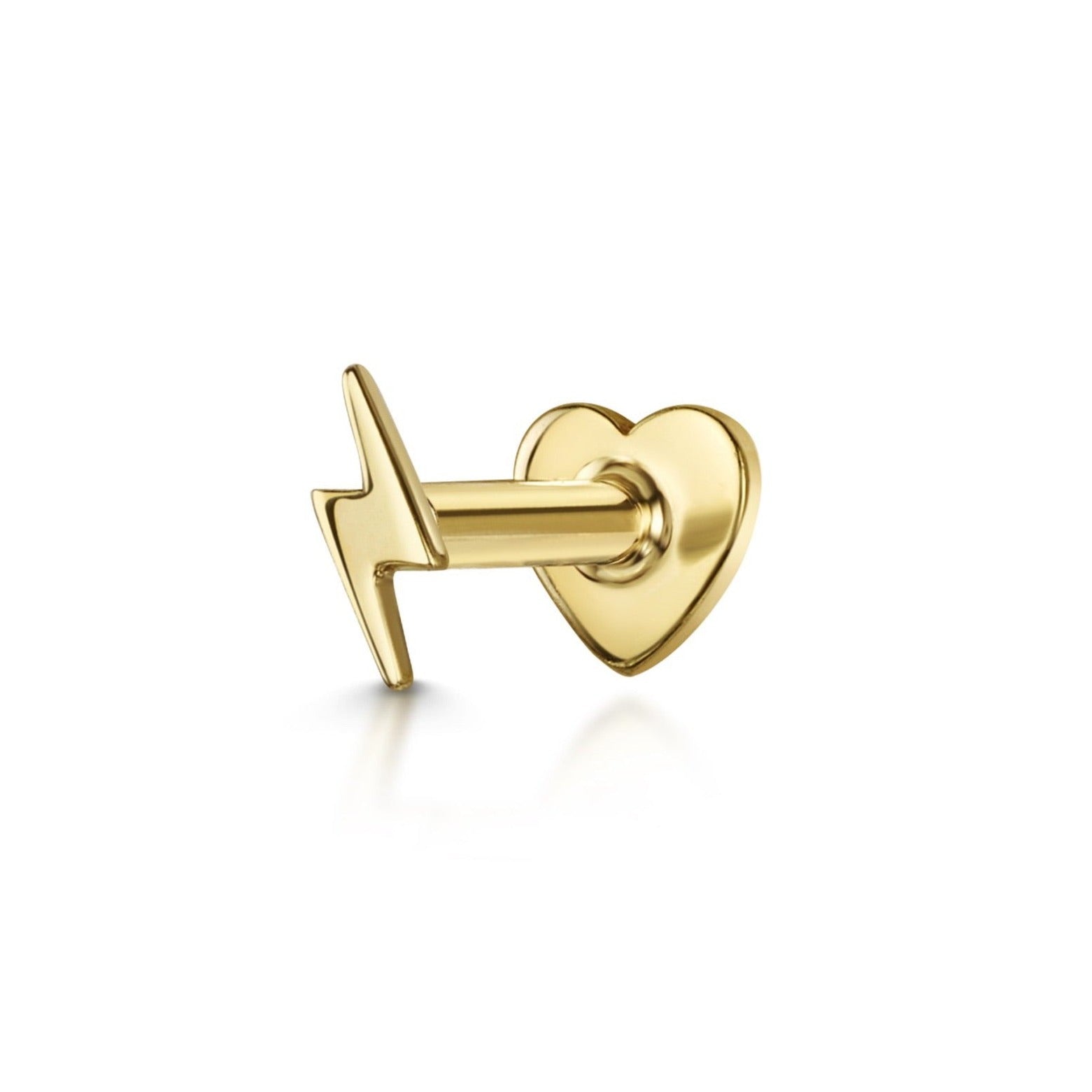 Solid gold lightning sales bolt earrings